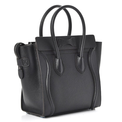 Celine Drummed Calfskin Micro Luggage Black 3 of 7