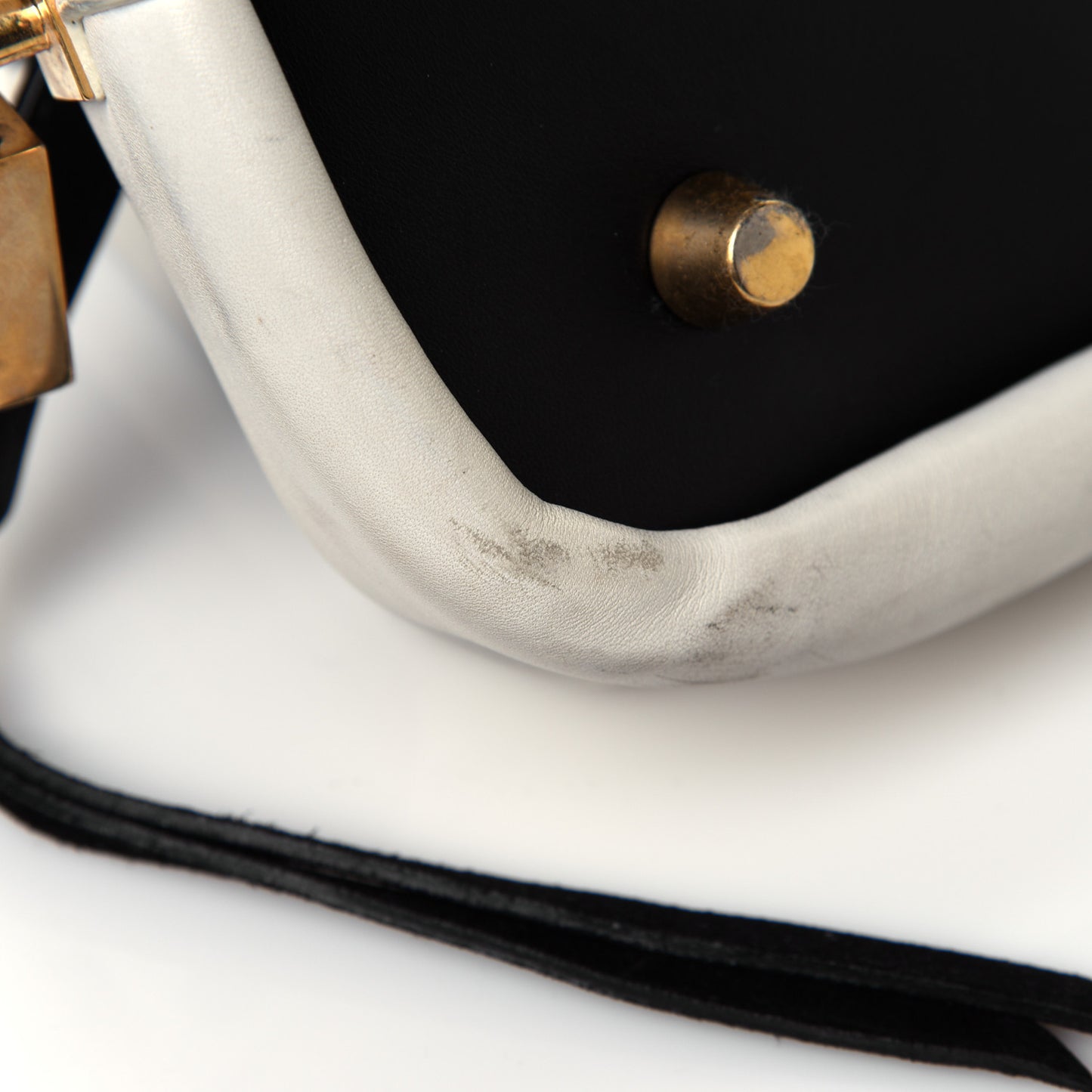 Satin Calfskin Long Frame Doctor Bag Black Cream
