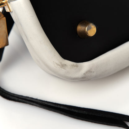 Celine Satin Calfskin Long Frame Doctor Bag Black Cream 8 of 9