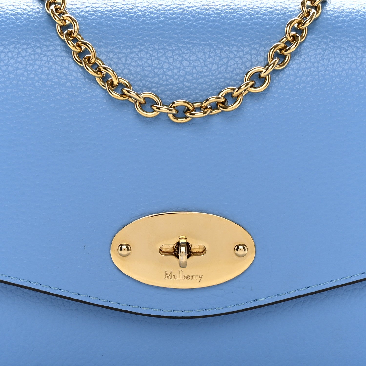 Mulberry Cross Grain Calfskin Small Darley Porcelain Blue 8 of 14