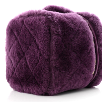 Chanel Shearling Lambskin Quilted Small Vanity Case Purple 10 of 11