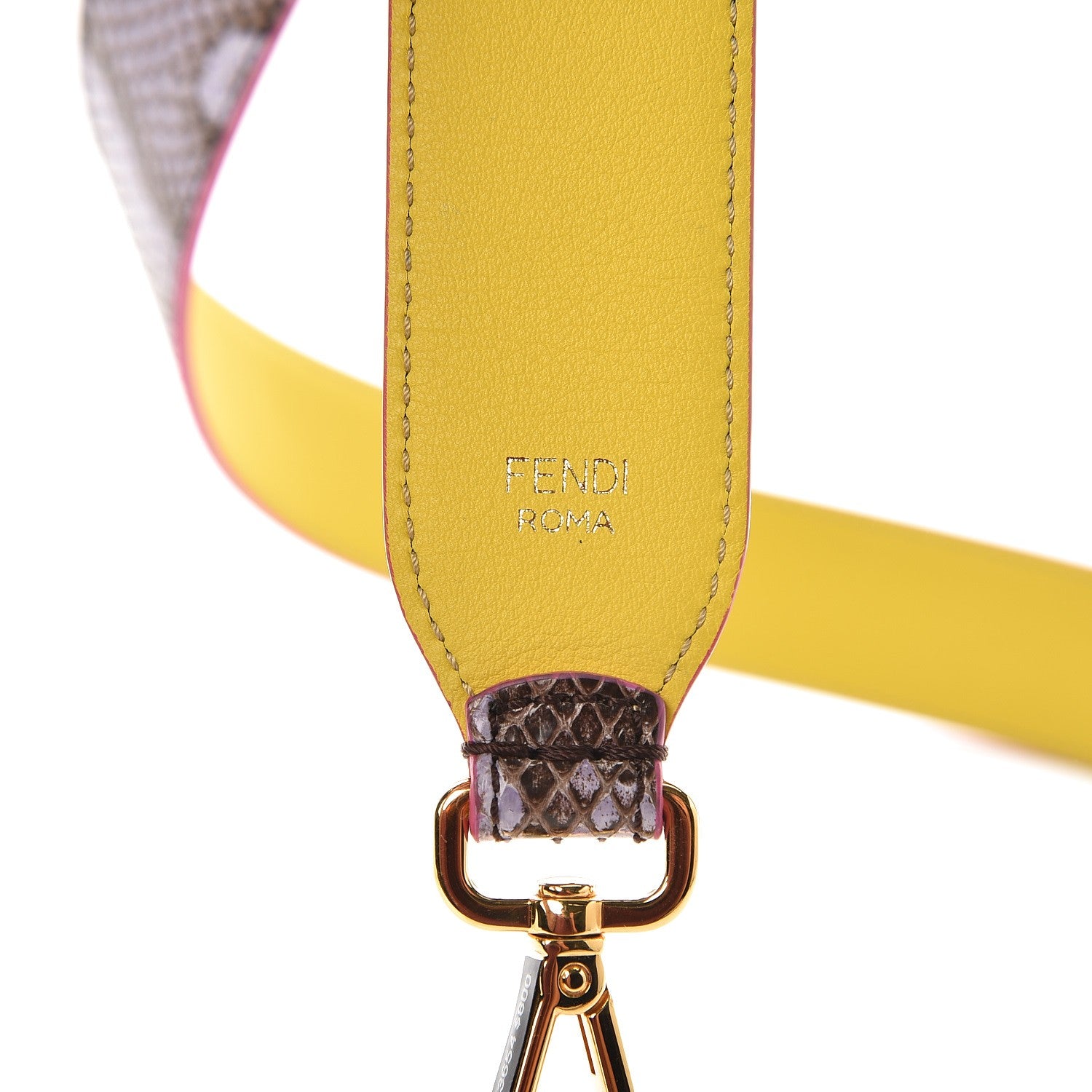 Fendi Shiny Python Vitello Dolce Strap You Purple Yellow 2 of 3