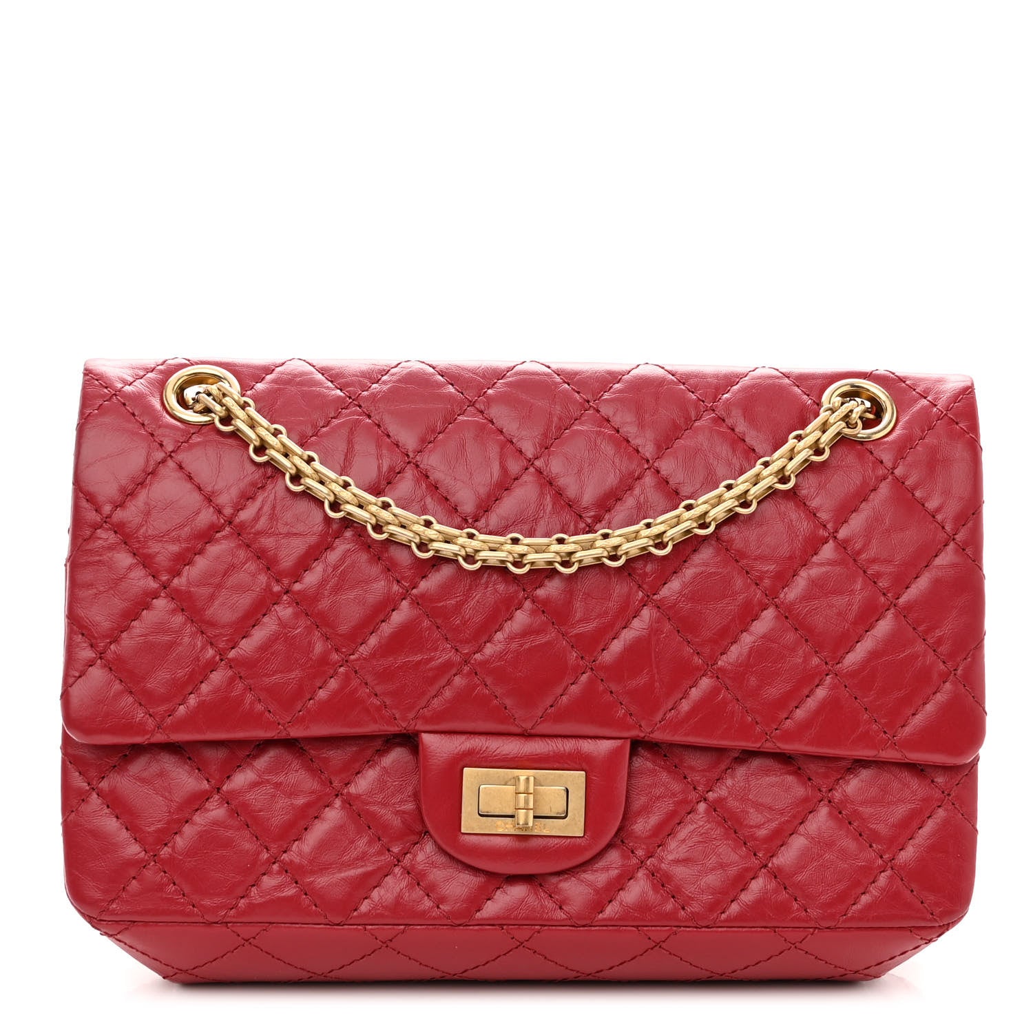 Chanel Aged Calfskin Quilted 2.55 Reissue 225 Flap Red 1 of 10