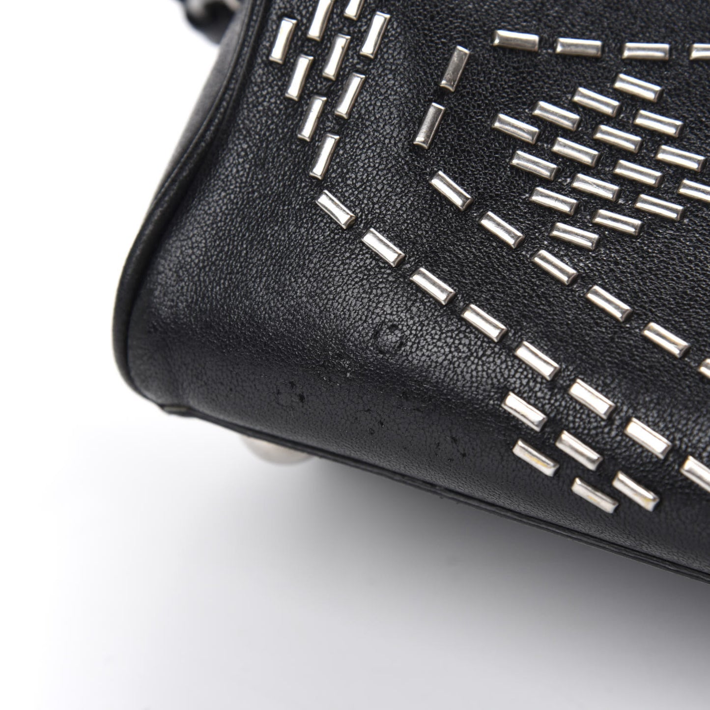 Calfskin Studded Classic Baby Duffle Black