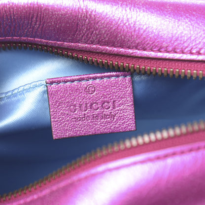 Gucci Laminated Nappa Matelasse Small GG Marmont Chain Shoulder Bag Fuxia Rosso Rosa 6 of 10