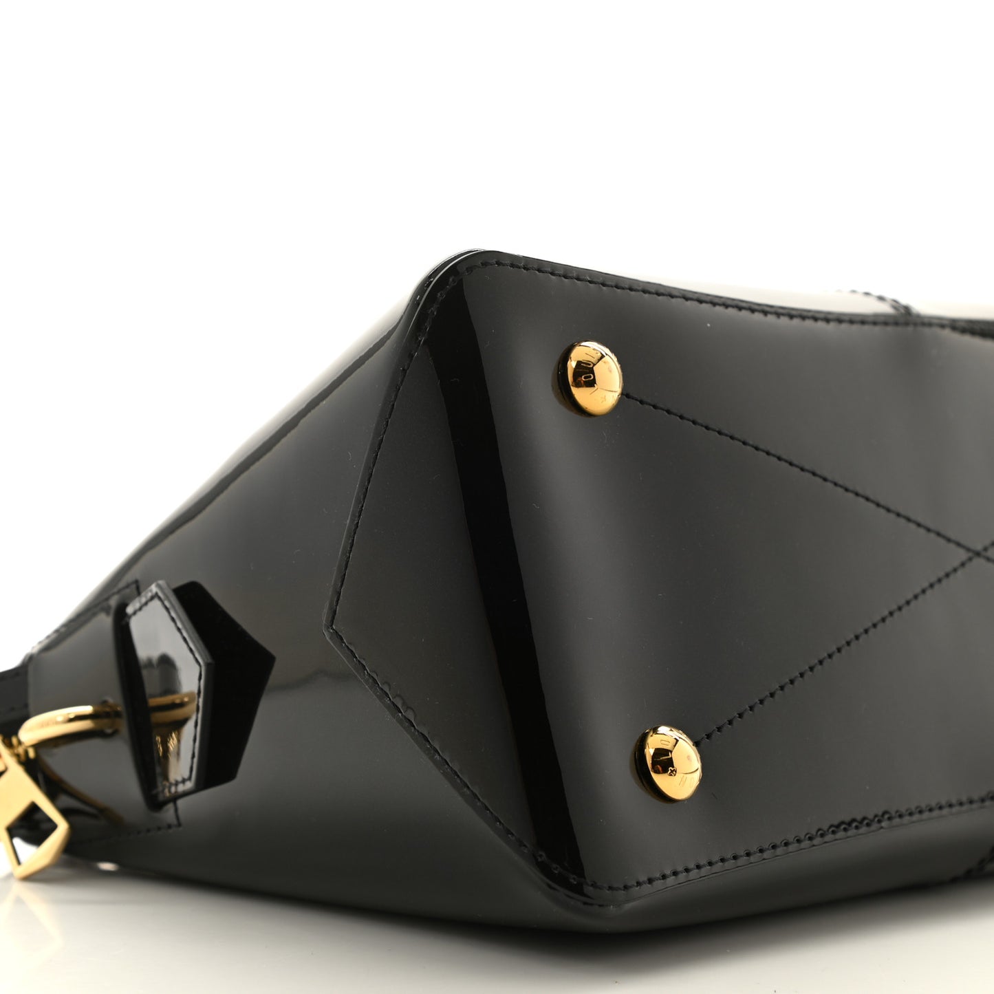 Patent Calfskin Miroir Tote Black