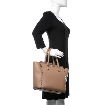 Valentino Garavani Vitello Rockstud Double Handle Tote Alpaca 3 of 13