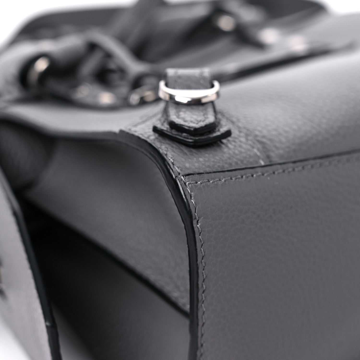 Balenciaga Grained Calfskin Neo Classic Silver Hardware Mini City Dark Grey 7 of 10