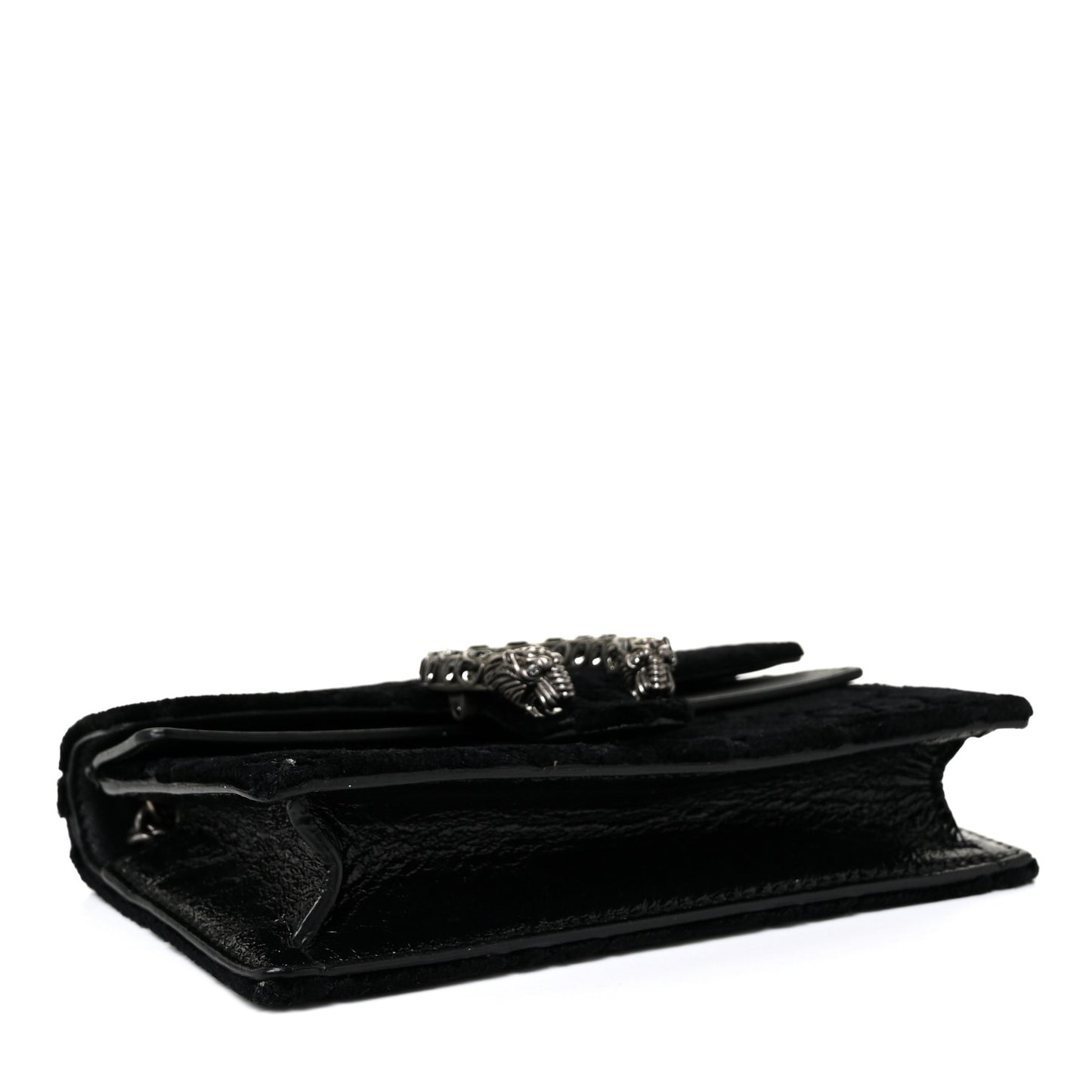 Velvet GG Monogram Super Mini Dionysus Shoulder Bag Black