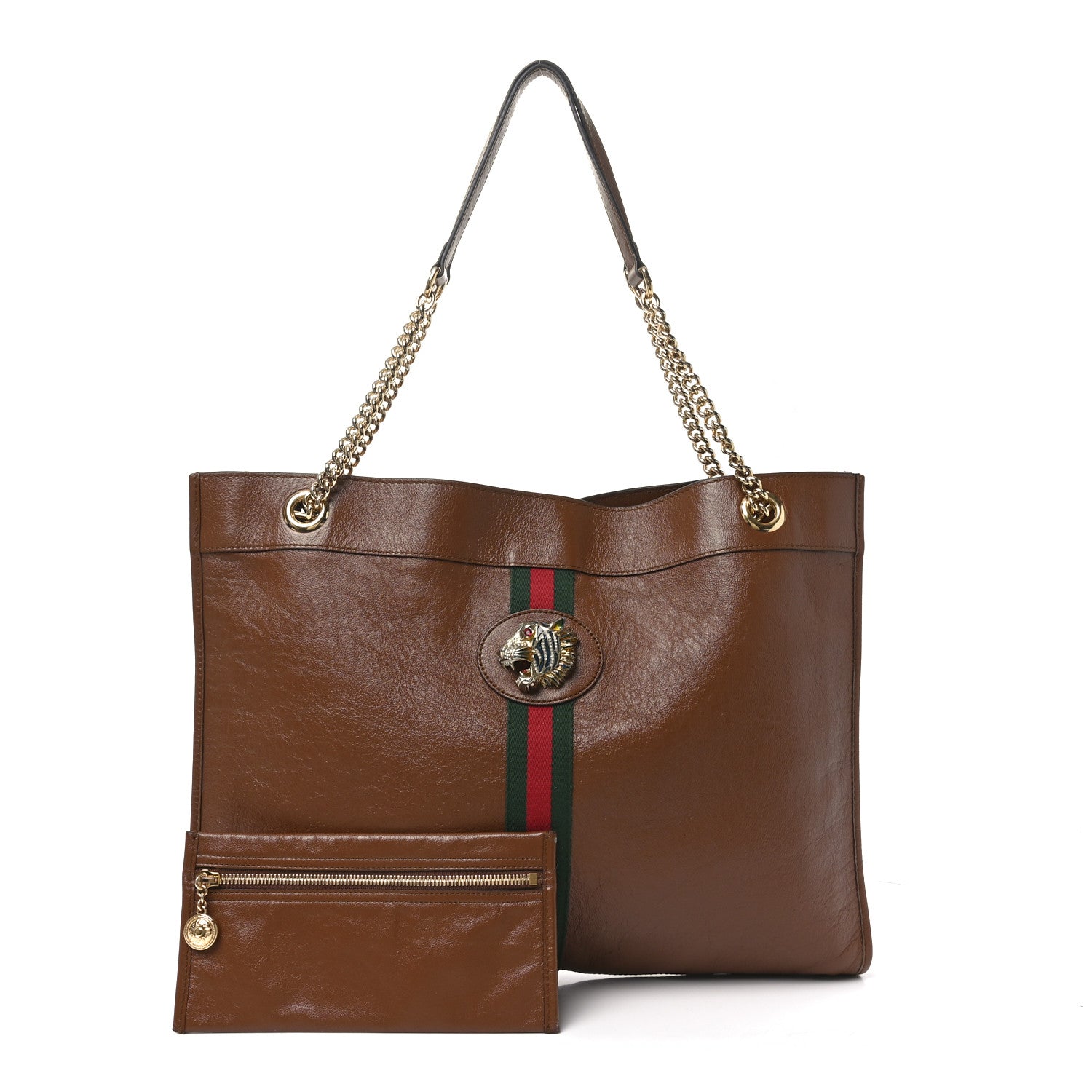 Gucci Calfskin Large Rajah Chain Tote Cuir 3 of 12