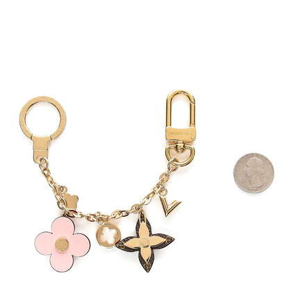 Louis Vuitton Brass Monogram Blooming Flowers Bag Charm Key Holder Rose Ballerine 2 of 3