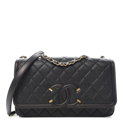 Chanel Caviar Quilted Medium CC Filigree Flap Black 1 of 10