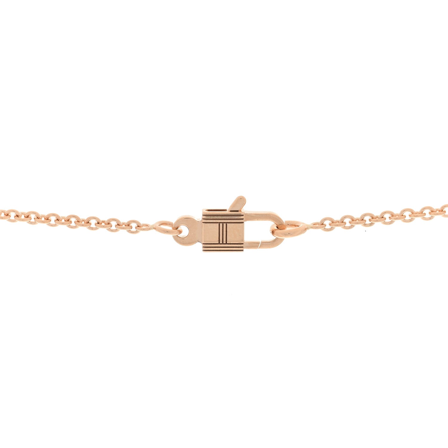 Hermes 18K Rose Gold Diamond Constance Amulettes Pendant Necklace 3 of 4
