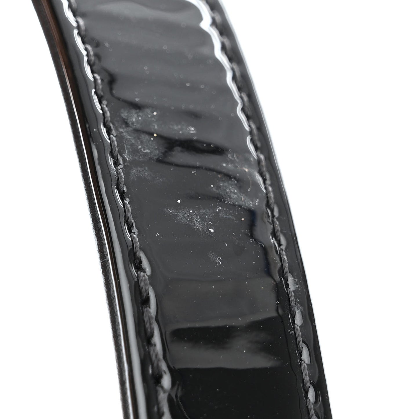 Patent Quilted Small School Memory Top Handle Flap Black