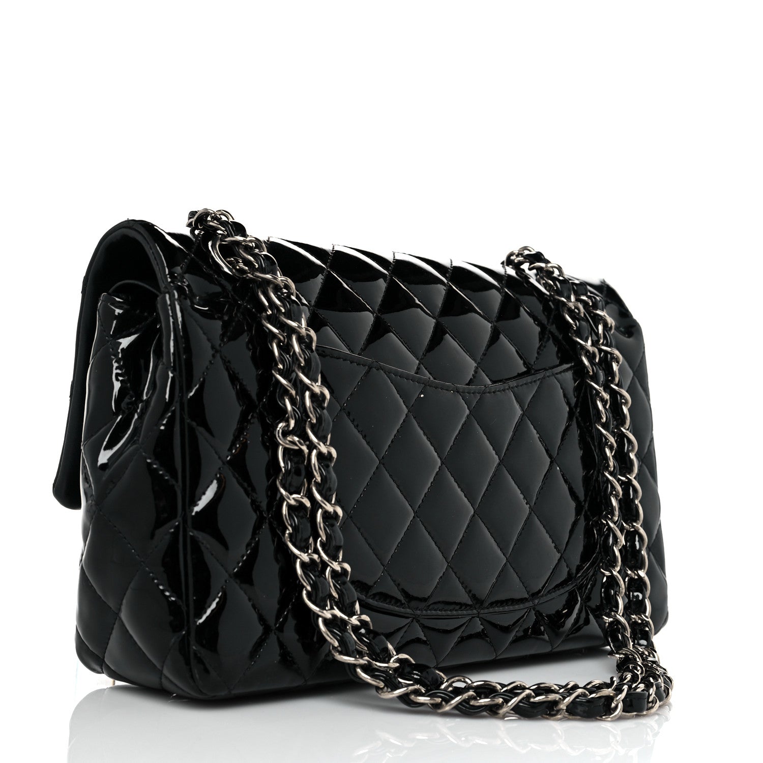 Chanel Patent Quilted Medium Double Flap Black 3 of 11