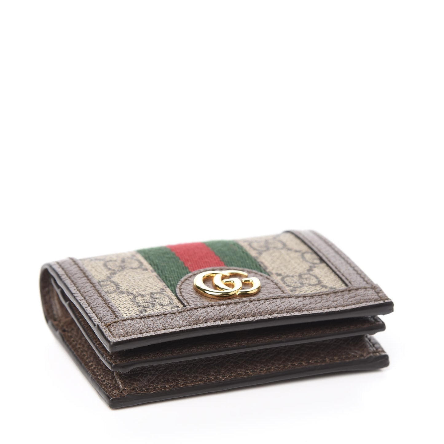 GG Supreme Monogram Web Ophidia Card Case Beige New Acero
