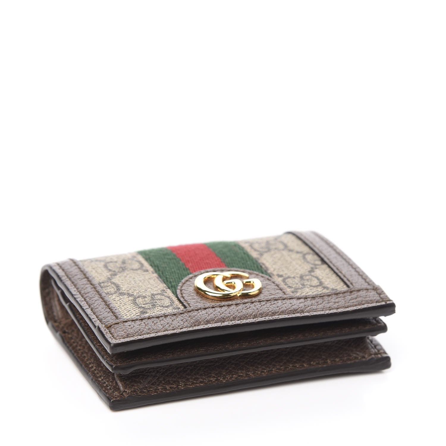 Gucci GG Supreme Monogram Web Ophidia Card Case Beige New Acero 3 of 5