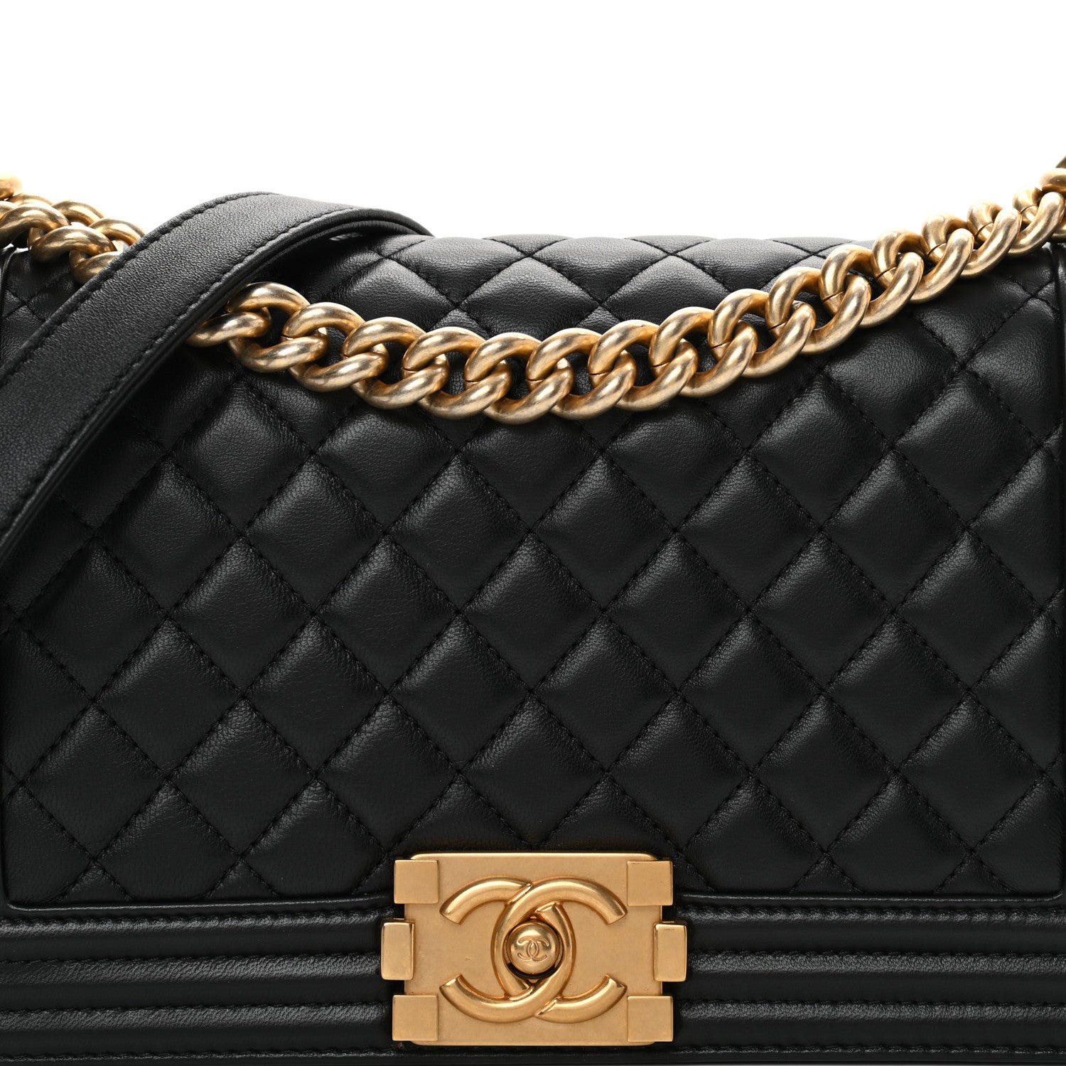 Chanel Lambskin Quilted Medium Boy Flap Black 8 of 18