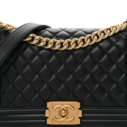 Chanel Lambskin Quilted Medium Boy Flap Black 8 of 18