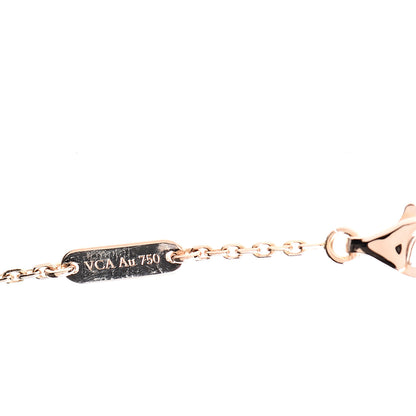 Van Cleef & Arpels 18K Rose Gold Diamond Grey Mother of Pearl Vintage Alhambra Pendant Necklace 4 of 7