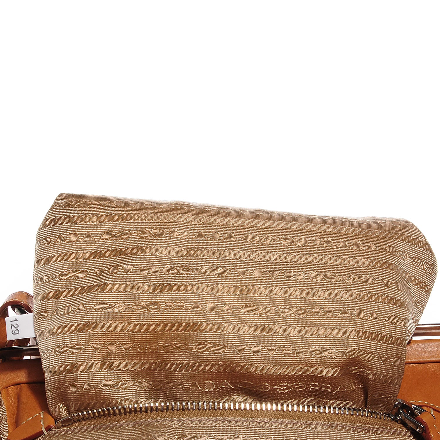 Prada Jacquard Logo Frame Shoulder Bag Corda Cuoio 7 of 10