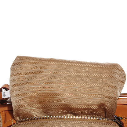 Prada Jacquard Logo Frame Shoulder Bag Corda Cuoio 7 of 10