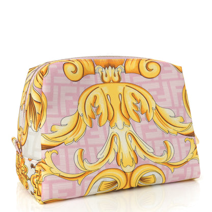 Fendi X VERSACE Nylon Fendace FF Baroque Medium Trapezoid Beauty Pouch Pink 3 of 9