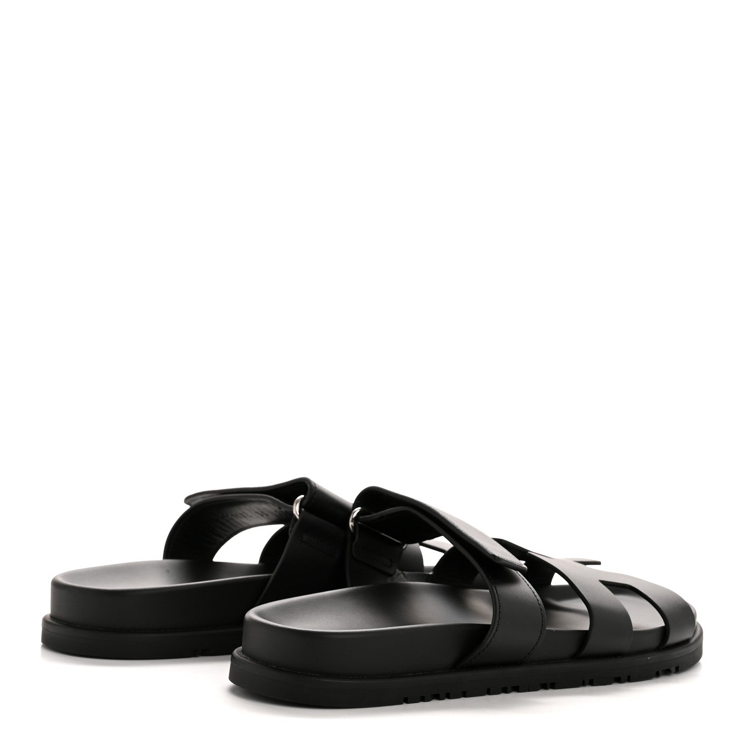 Hermes Calfskin Womens Chypre Sandals 38 Black 5 of 9