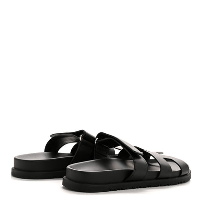 Hermes Calfskin Womens Chypre Sandals 38 Black 5 of 9
