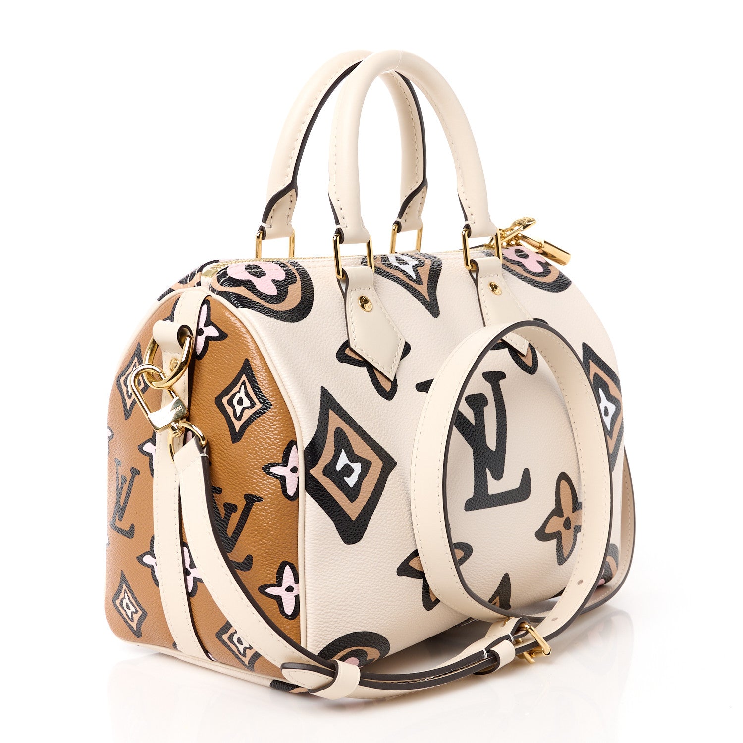 Louis Vuitton Monogram Giant Wild At Heart Speedy Bandouliere 25 Creme 3 of 11