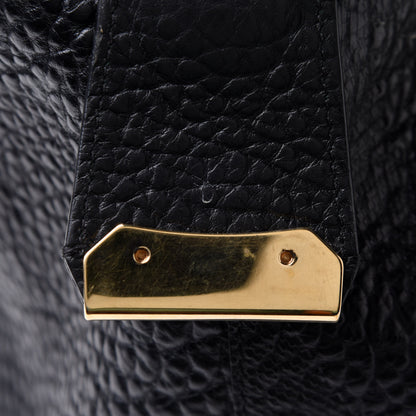 Burberry Signature Grain Calfskin Check Embossed Small Canterbury Tote Black 14 of 14