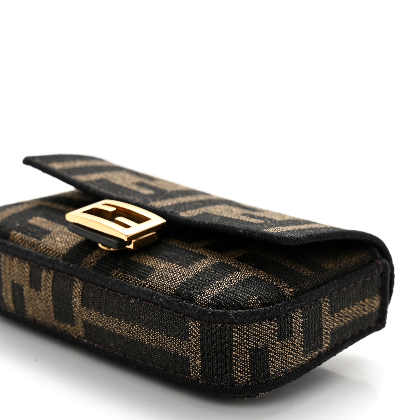 Fabric Jacquard FF 1974 Nano Baguette Charm Tobacco Moro Black