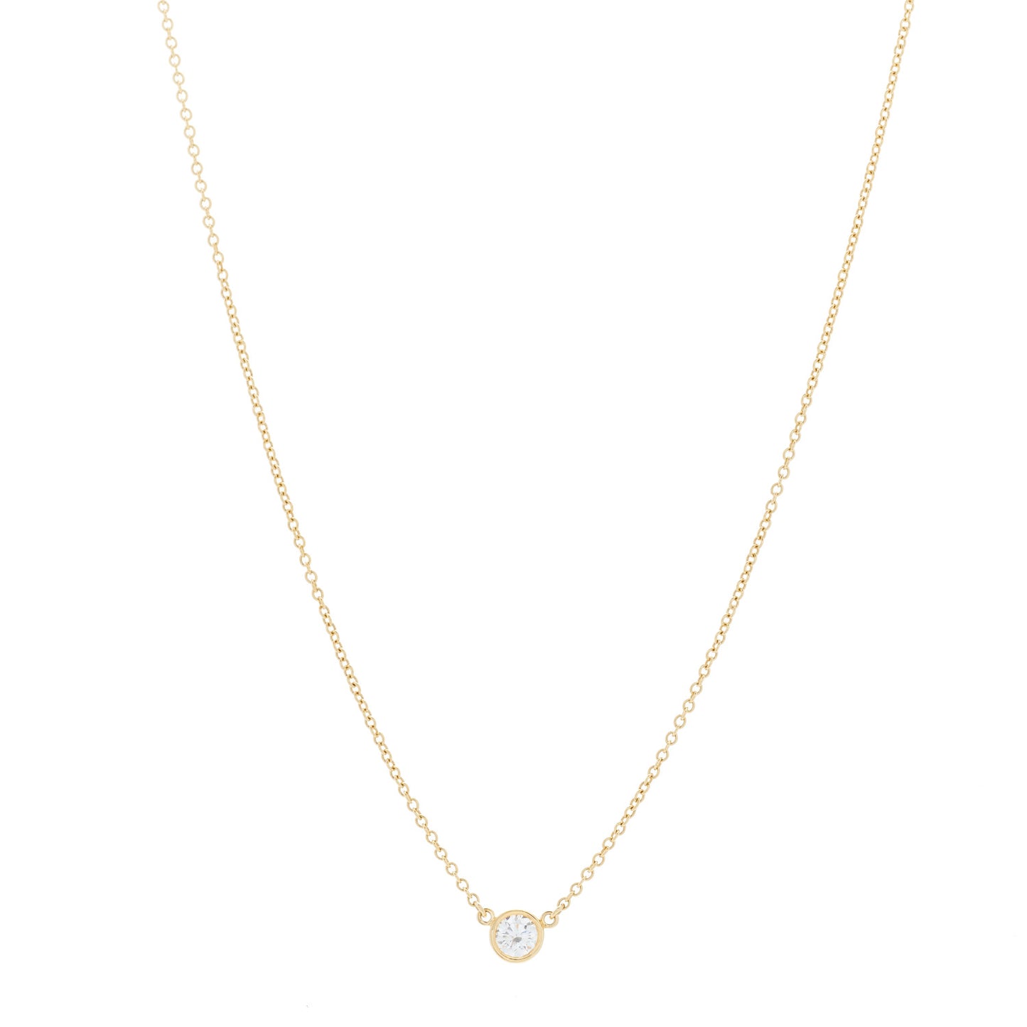 18K Yellow Gold Diamond .17ct Elsa Peretti Diamonds by the Yard Pendant Necklace