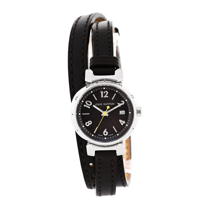 Louis Vuitton Stainless Steel Calfskin 28mm Tambour Triple Wrap Quartz Watch Brown 1 of 5