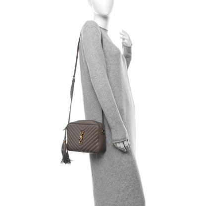 Saint Laurent Calfskin Matelasse Monogram Lou Camera Bag Taupe 2 of 15