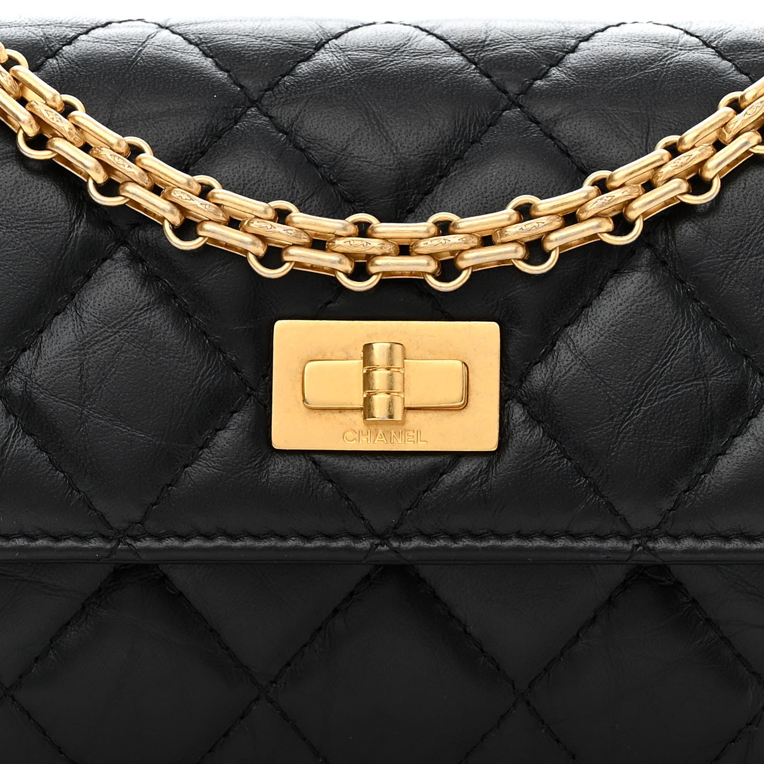 Chanel Aged Calfskin Quilted Reissue Flap Phone Holder With Chain Black 9 of 12