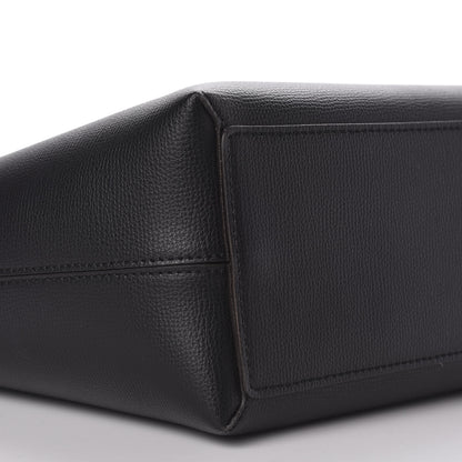 Burberry Grainy Calfskin Haymarket Check Medium Reversible Tote Black 6 of 16
