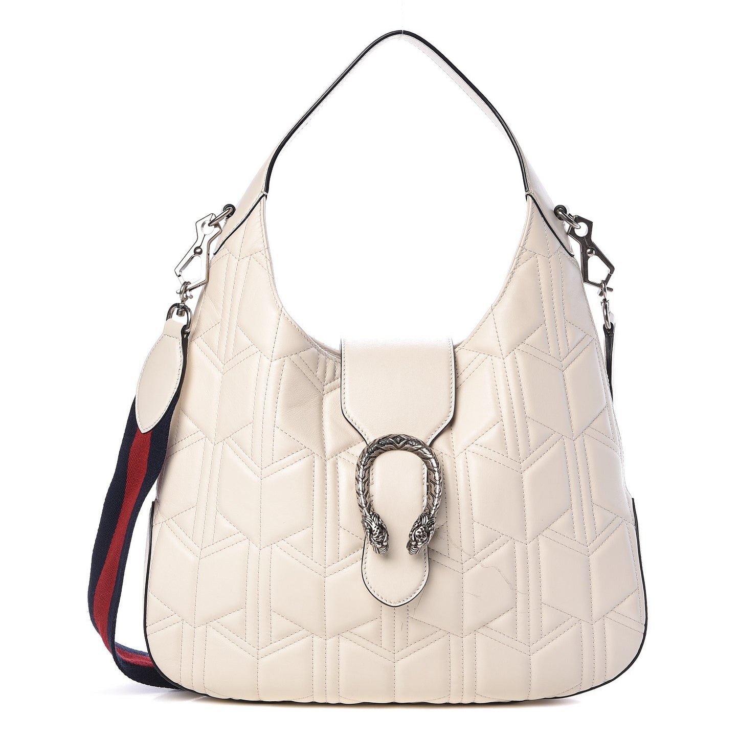 Calfskin Web Quilted Medium Dionysus Hobo White