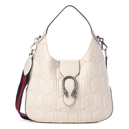 Gucci Calfskin Web Quilted Medium Dionysus Hobo White 2 of 13