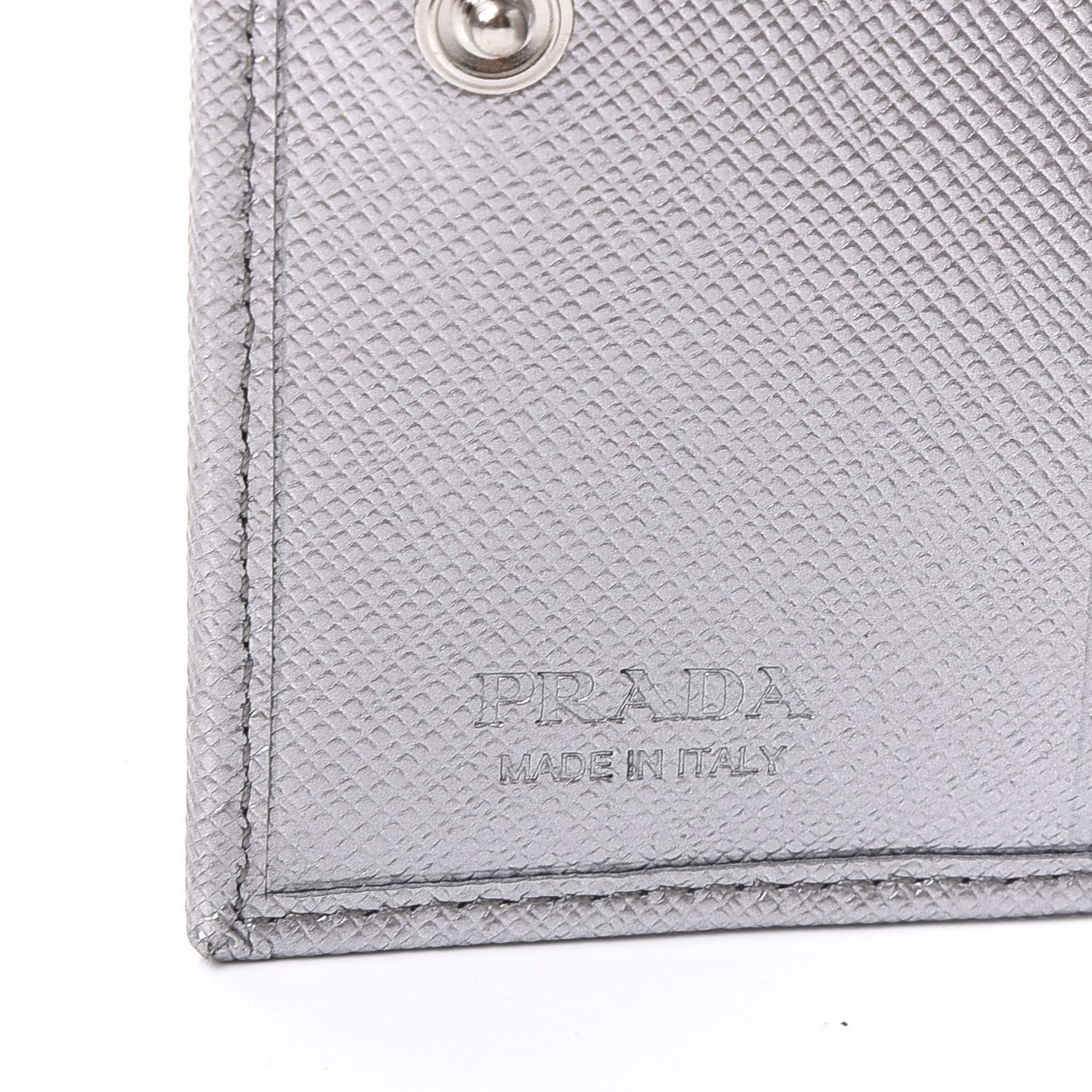 Prada Saffiano Compact Wallet Cromo 7 of 9