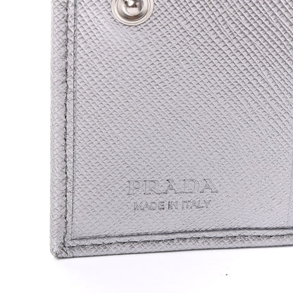 Prada Saffiano Compact Wallet Cromo 7 of 9