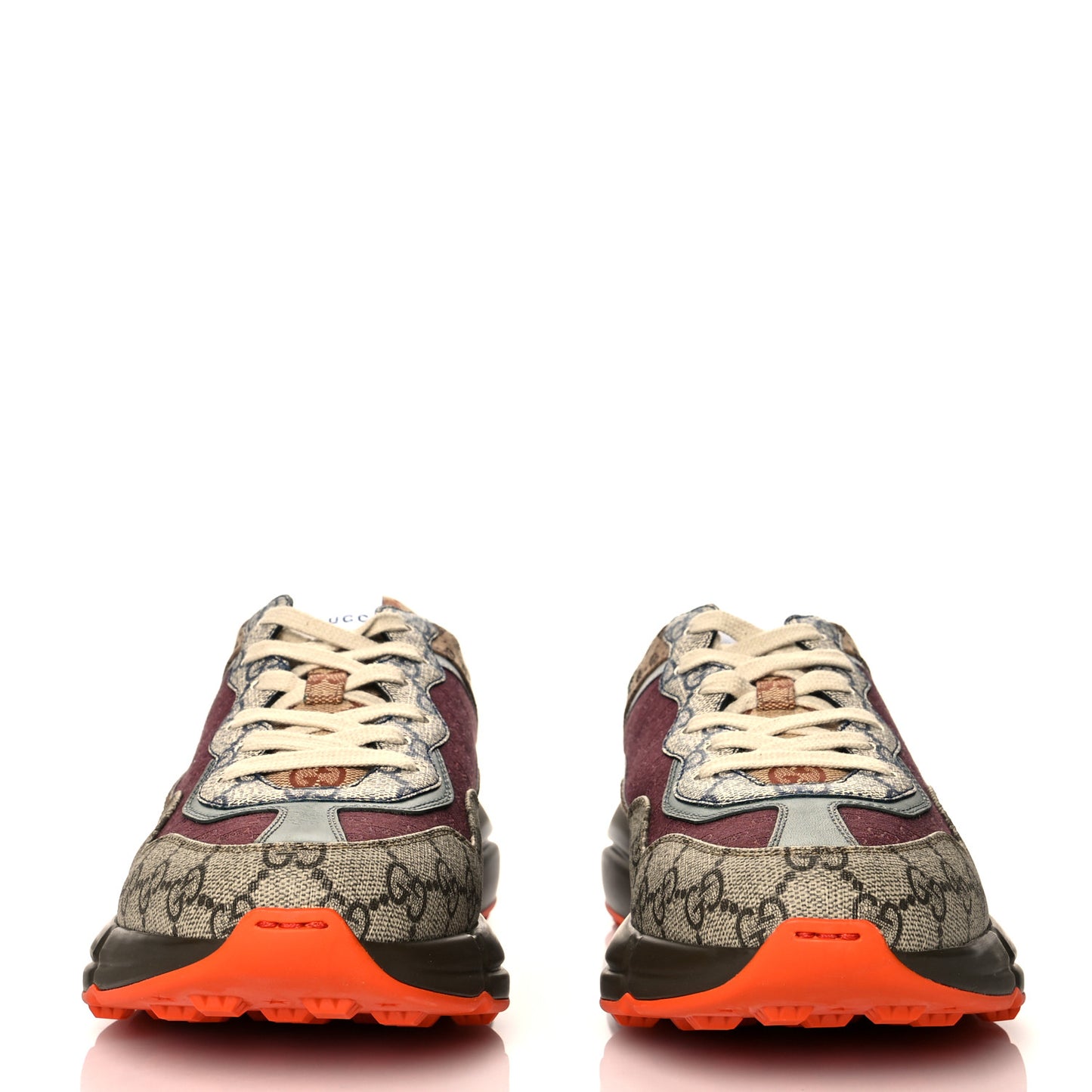 GG Supreme Monogram Mix Monogram Mens Rhyton Sneakers 7 Bordeaux Beige Ebony