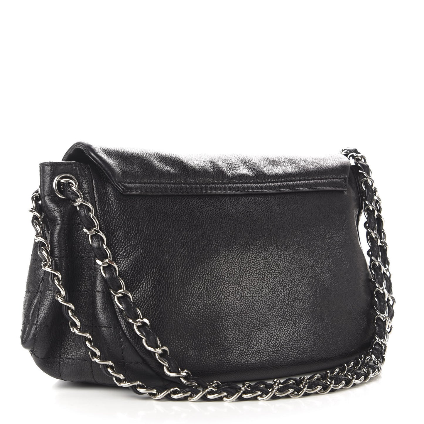 Caviar Half Moon Large Flap Black
