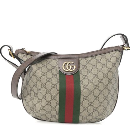 Gucci GG Supreme Monogram Web Small Ophidia Half Moon Hobo Brown 1 of 10