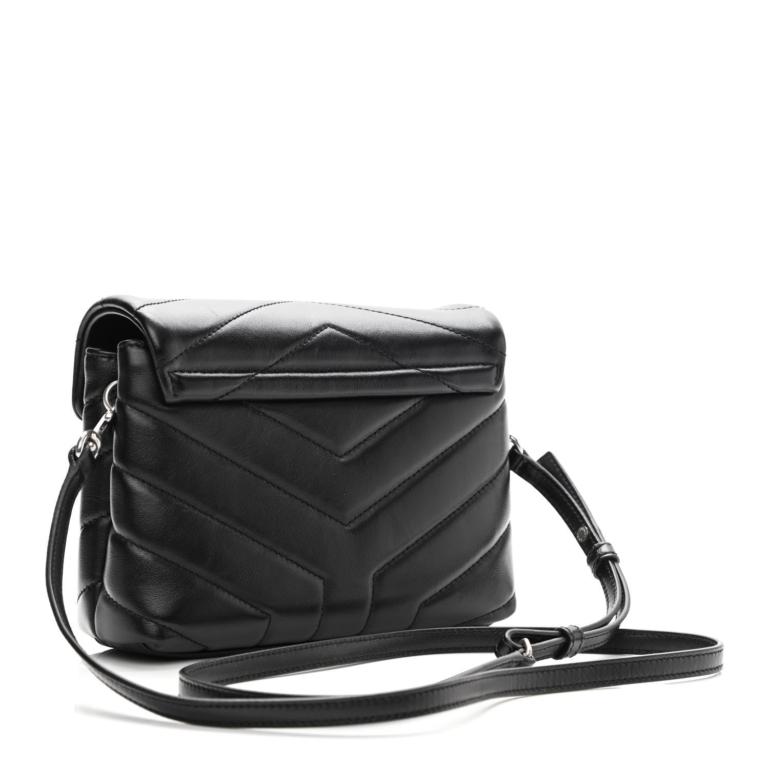 Saint Laurent Calfskin Y Quilted Monogram Toy Loulou Crossbody Bag Black 3 of 11