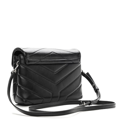 Saint Laurent Calfskin Y Quilted Monogram Toy Loulou Crossbody Bag Black 3 of 11