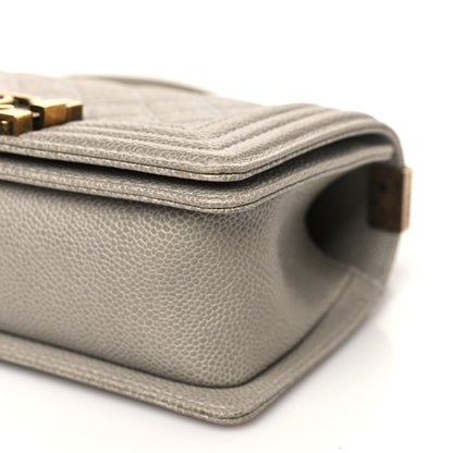 Chanel Caviar Quilted Small Boy Flap Light Grey 10 of 10