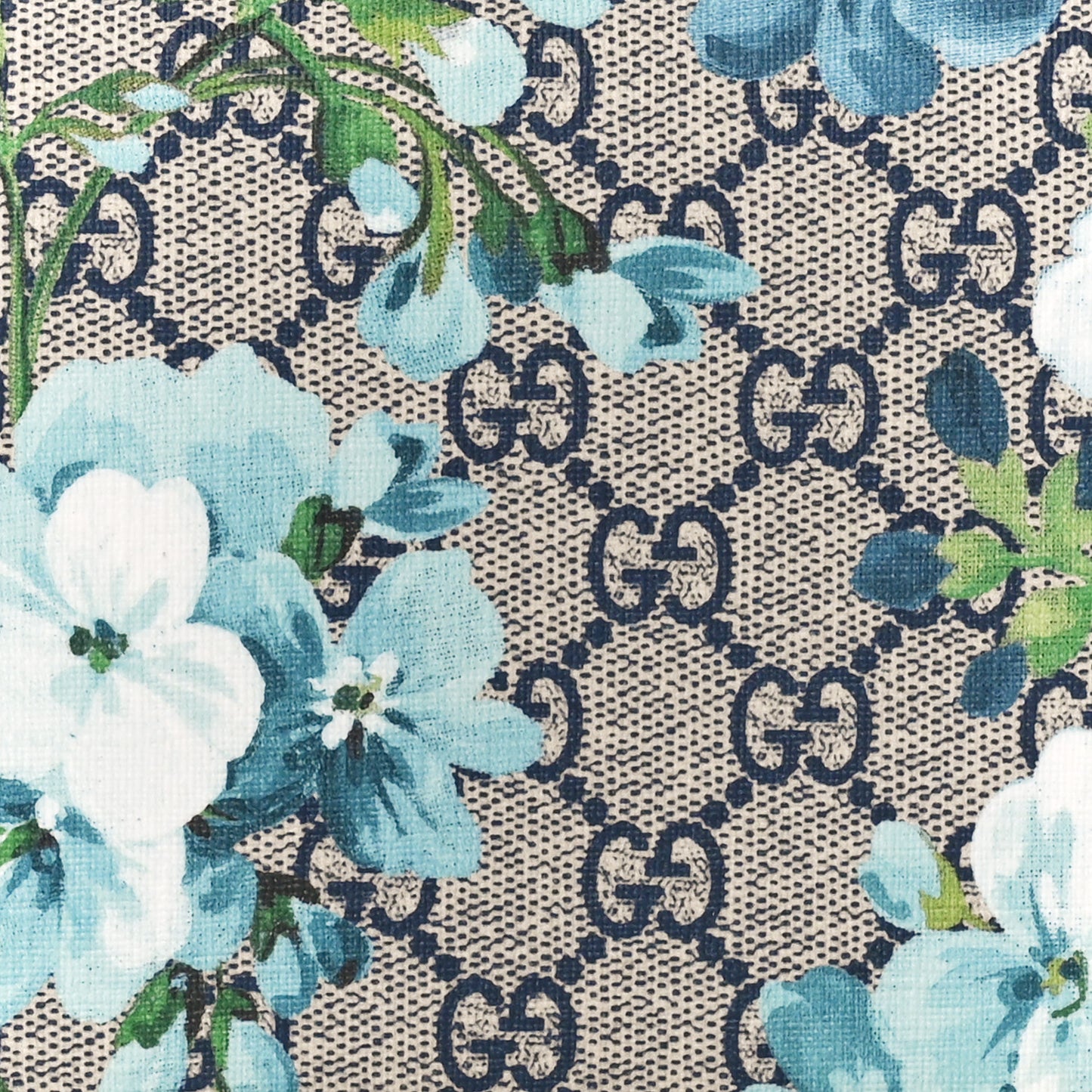 GG Supreme Monogram Blooms Chain Wallet Blue