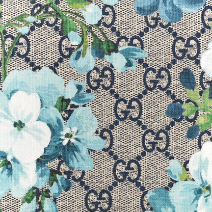 Gucci GG Supreme Monogram Blooms Chain Wallet Blue 7 of 9