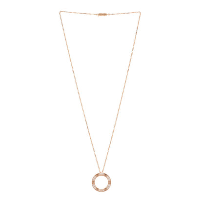 Cartier 18K Pink Gold Diamond LOVE Paved Necklace 2 of 5